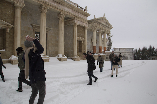 Playing snowballs at ROMAN SET
